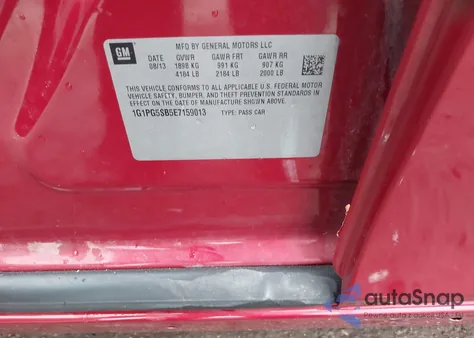 2014 Chevrolet Cruze Ltz z USA, uszkodzony, nr VIN 1G1PG5SB5E7159013